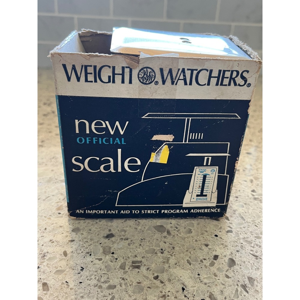 Vintage Weight Watchers Official Scale Cream Analog Food Kitchen Scale with Box